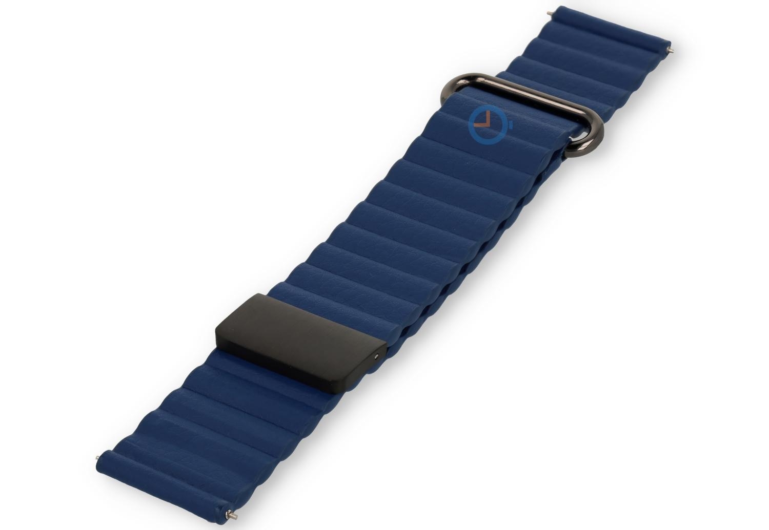 22mm leather strap with magnetic clasp - Blue