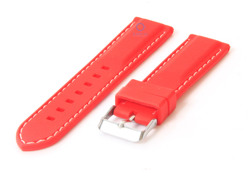 Watchstrap 22mm rubber red