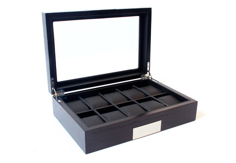 Matt black watchbox for 10 watches