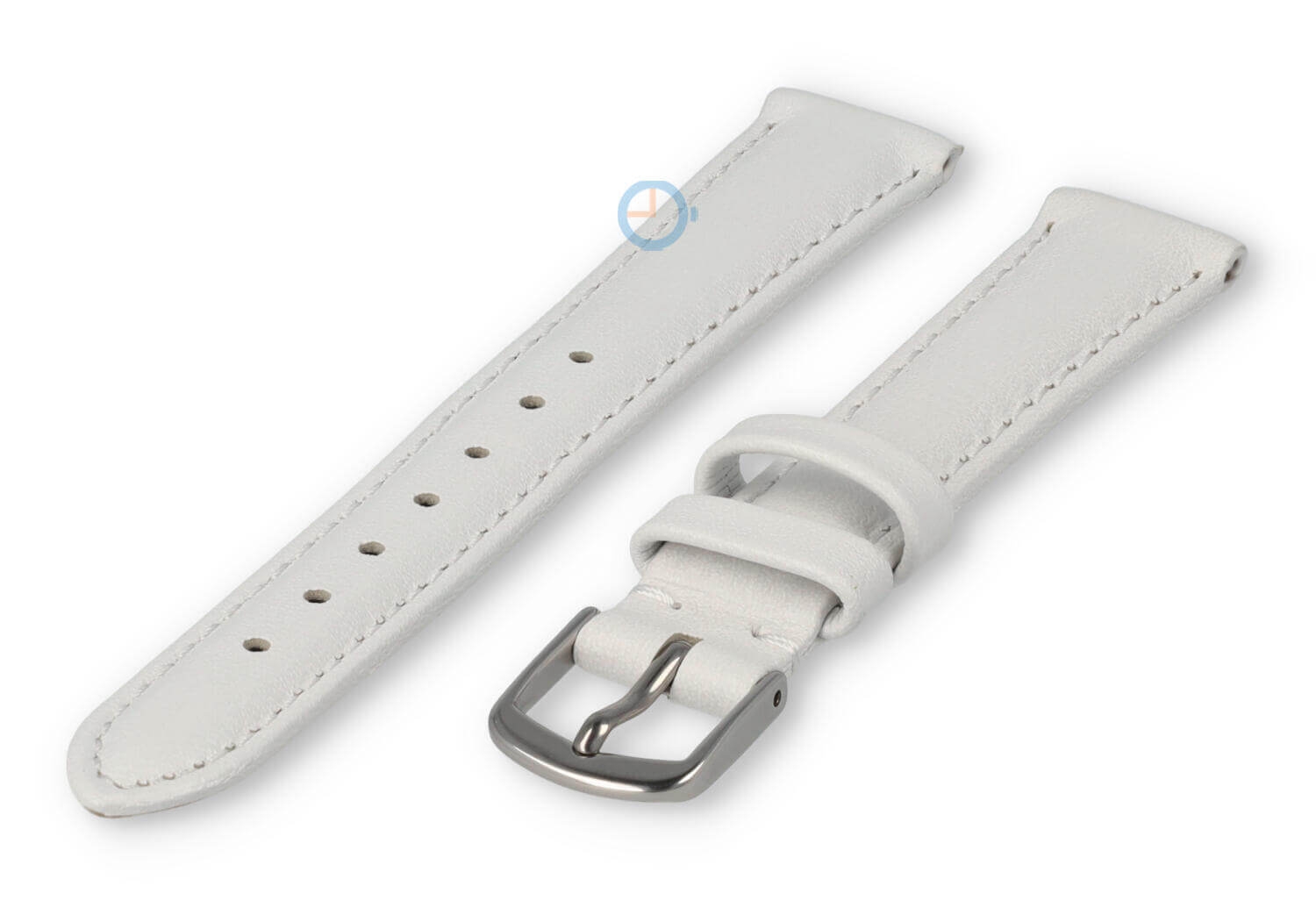 12mm watch strap smooth leather - white