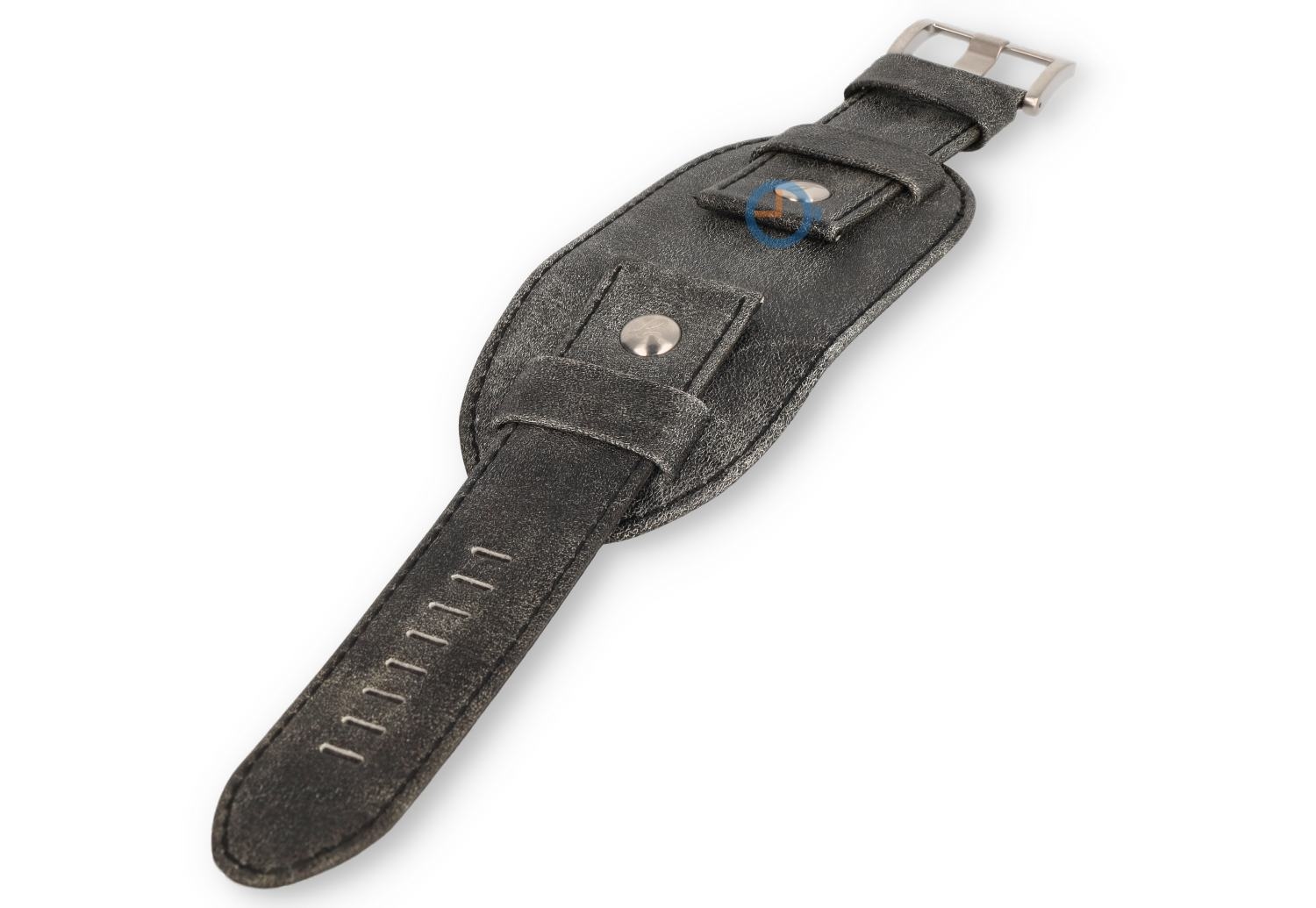 Universal 24mm grey leather watch strap - Agnis B