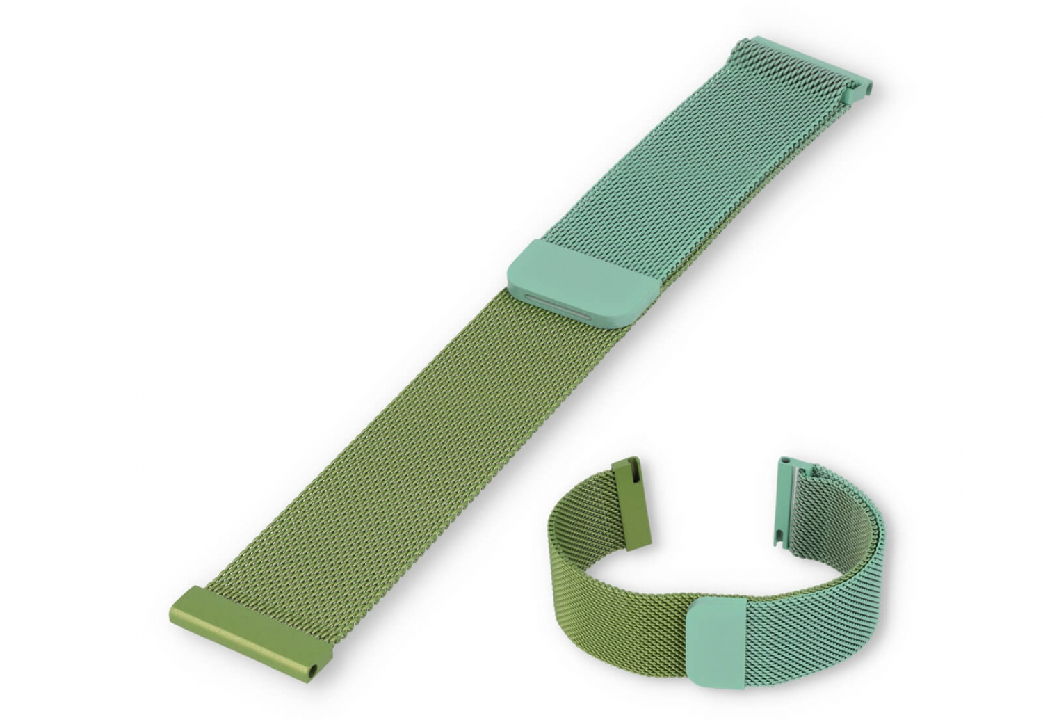 Mesh 22mm watch strap - green/mintgreen