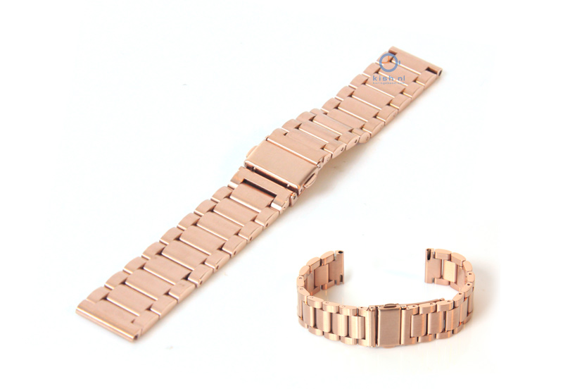 Watchstrap 18mm stainless steel matt rose gold