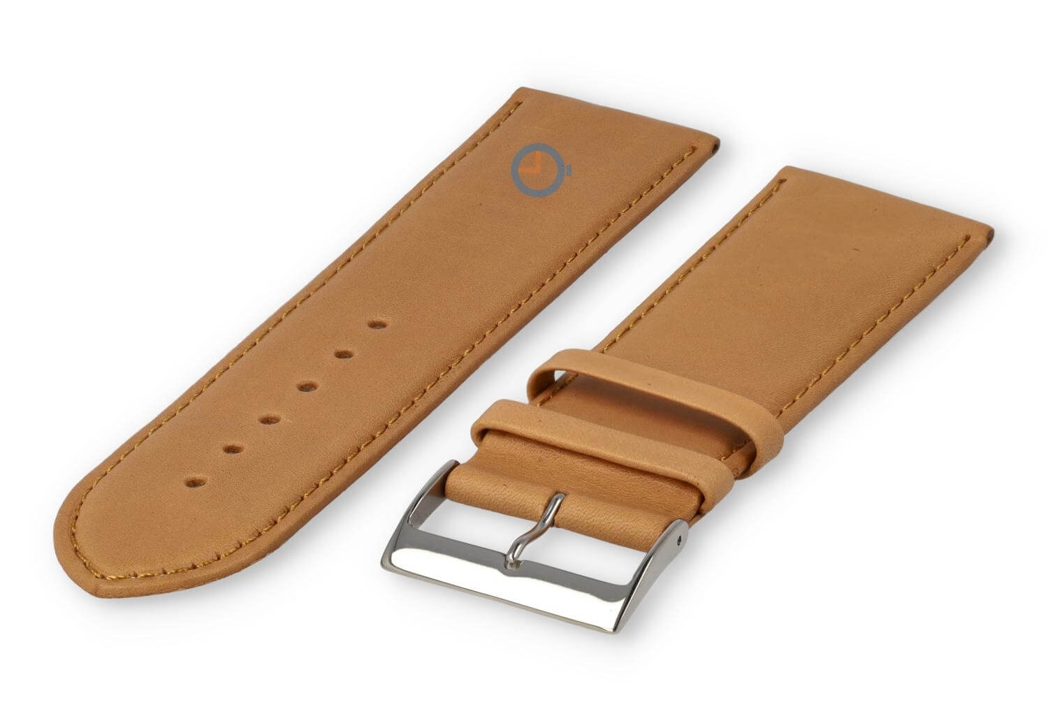 XL watch strap smooth leather - 28mm - light brown