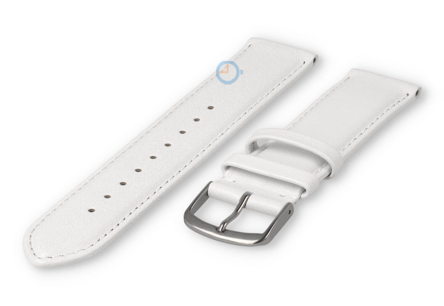 20mm watch strap smooth leather - white