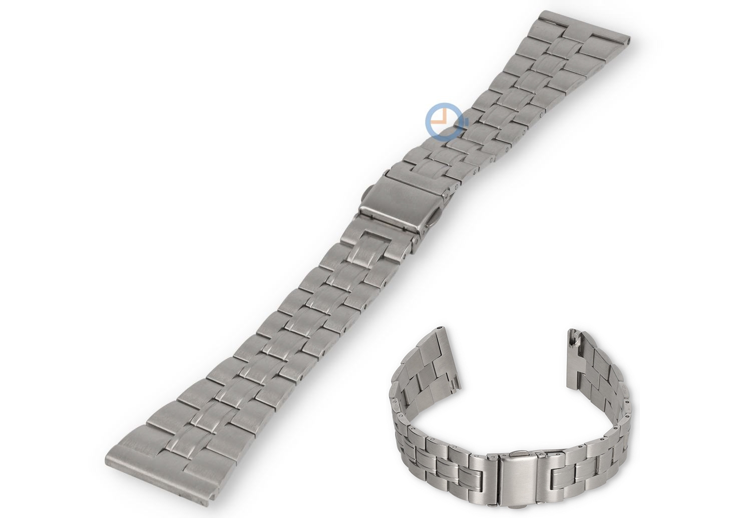 22/18mm watch strap matt steel - silver