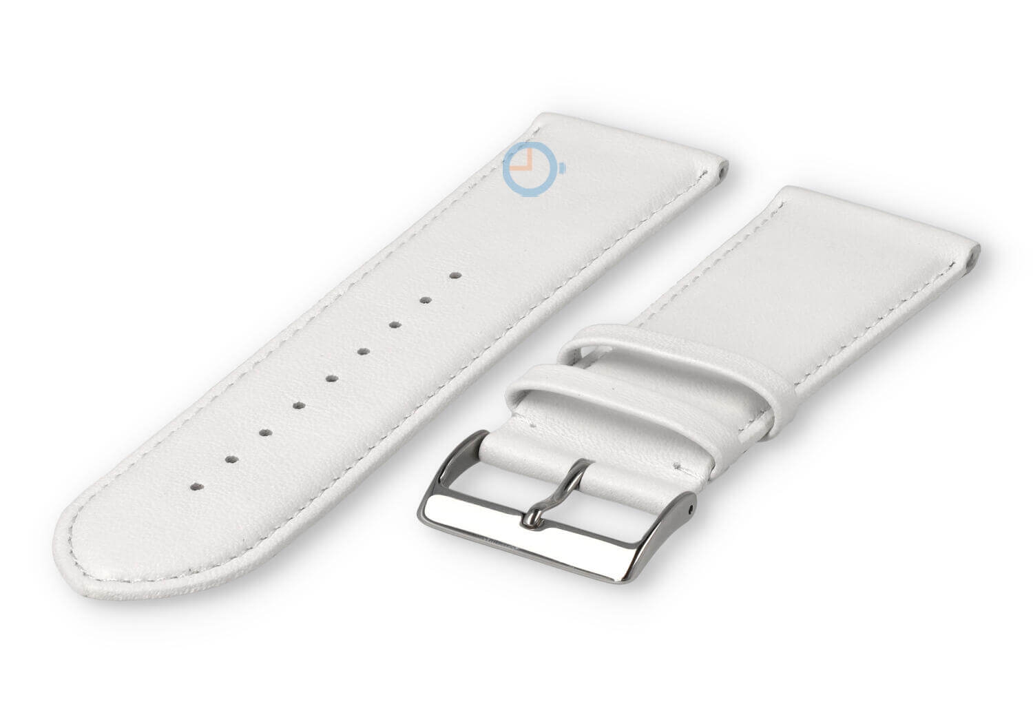 26mm watch strap smooth leather - white
