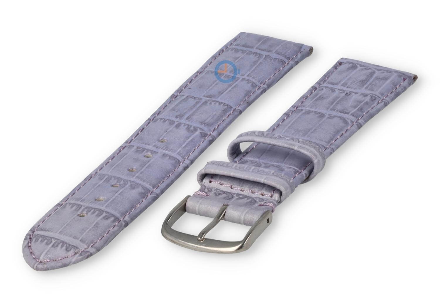 Extra-long crocoleather strap  - 20mm - lavender