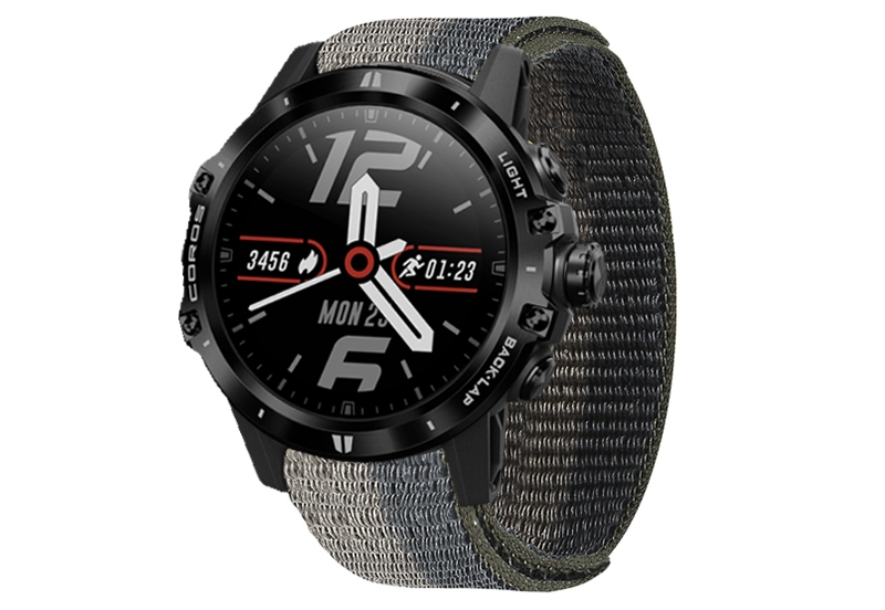 Nylon 26mm watch strap with velcro - grey