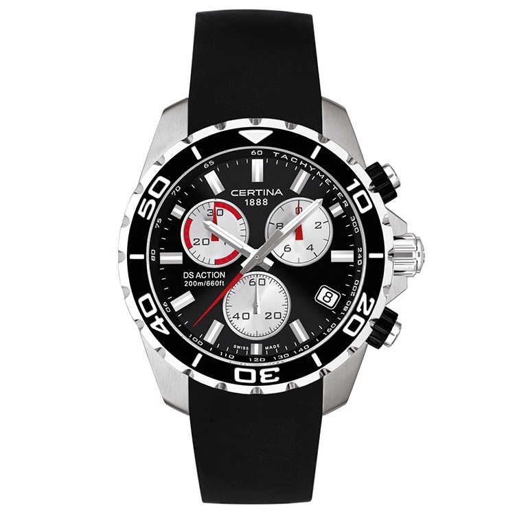 Certina bracelet C53670784269A black rubber