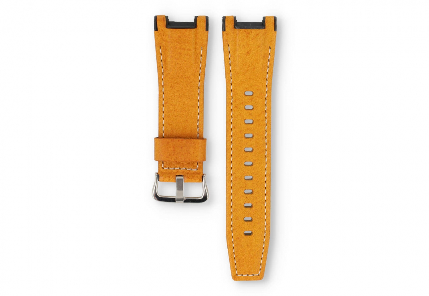 Casio G-Shock GST-W130 watch band camel leather - white stitching