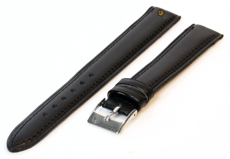 XXL Watchstrap 16mm classic black leather