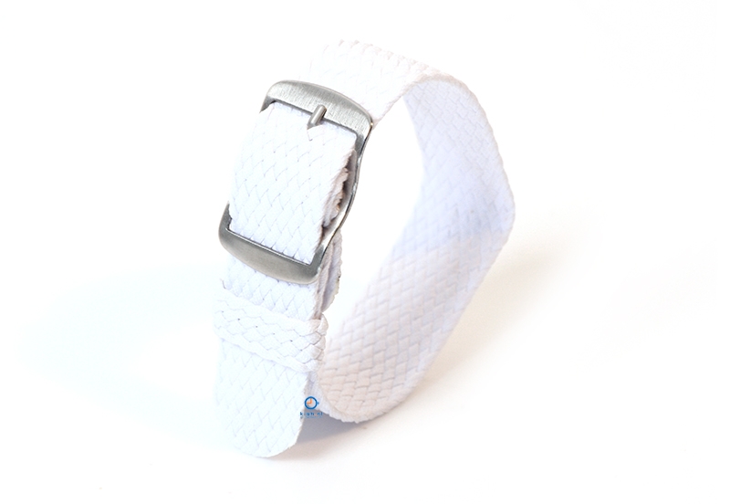 Perlon watch band 22mm white