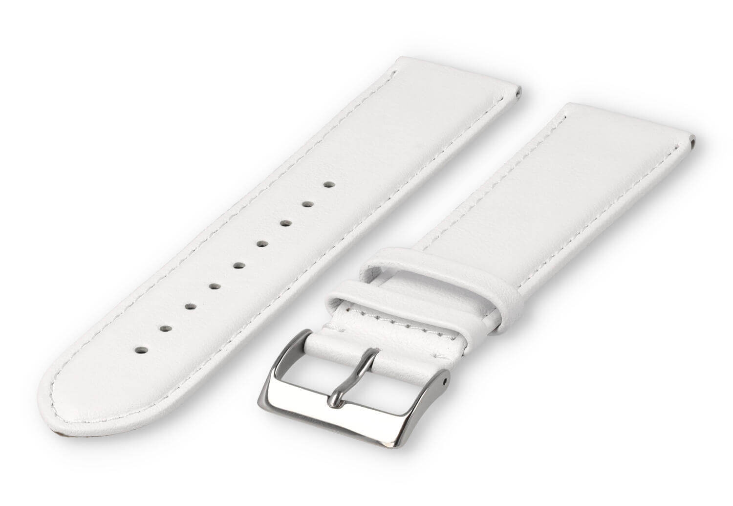 XL watch strap smooth leather - 24mm - white