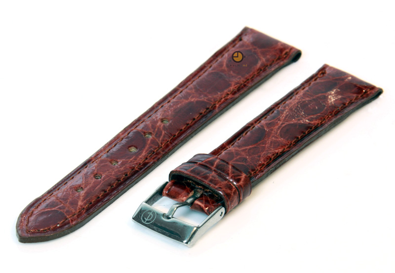 Watchstrap 18mm redbrown croco leather