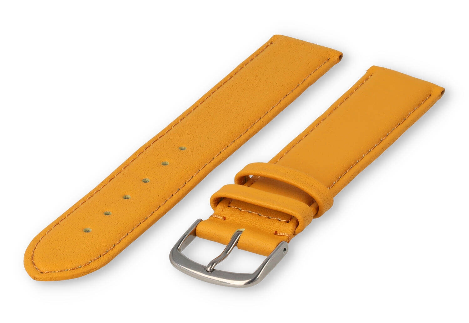 XL watch strap smooth leather - 20mm - mustard yellow