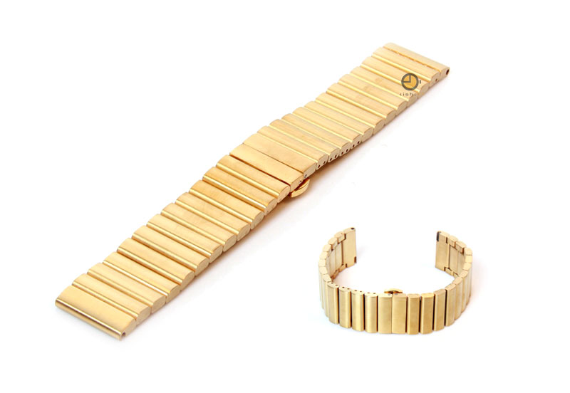Watchstrap 20mm stainless steel matt gold