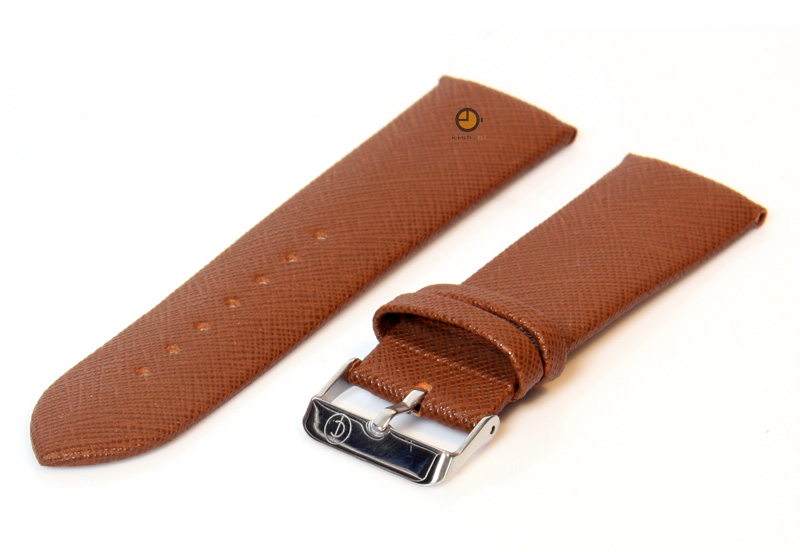 Watchstrap 22mm havana brown leather canvas