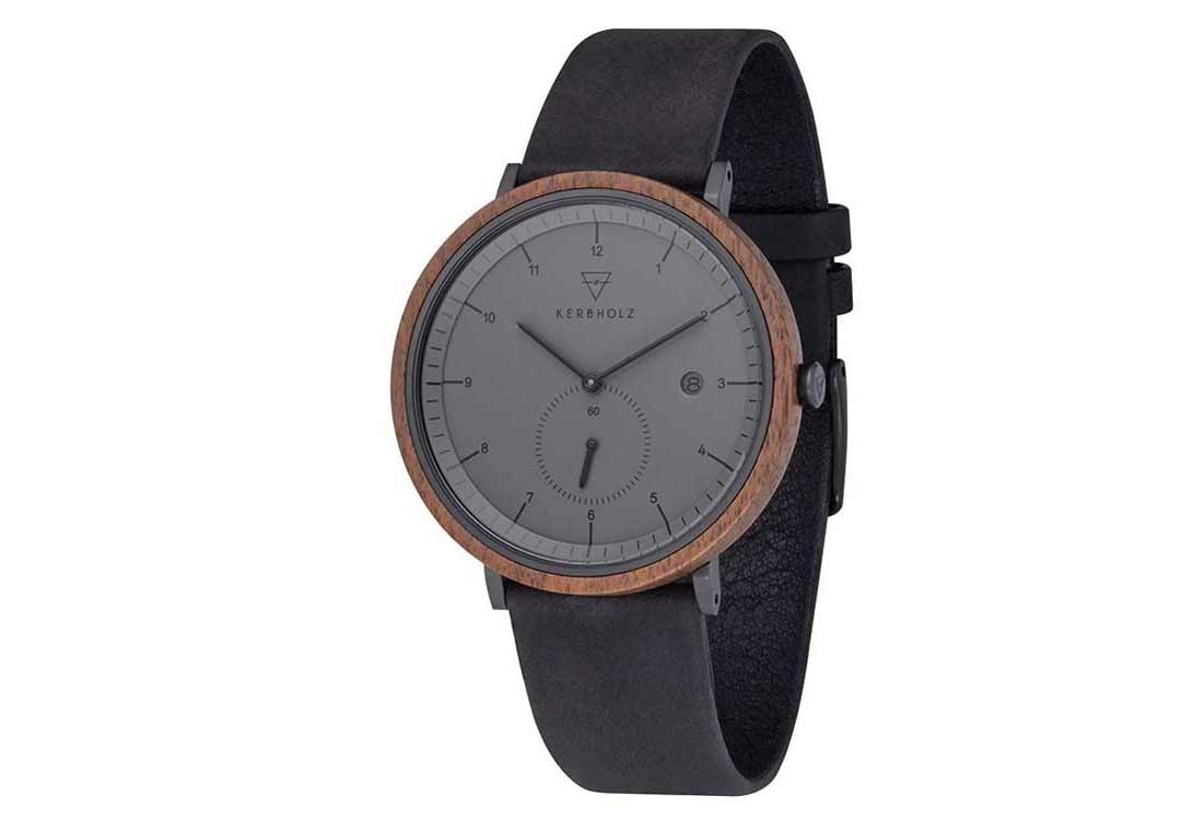 Kerbholz watchstrap Anton Walnut Midnight Black