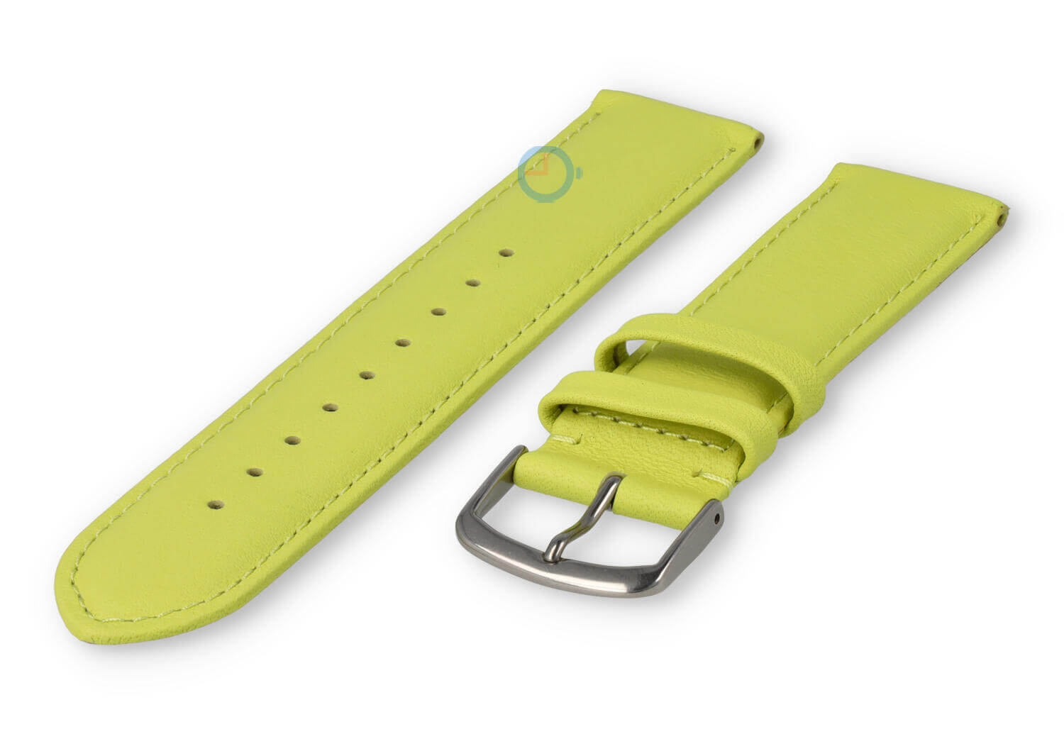 20mm watch strap smooth leather - lime