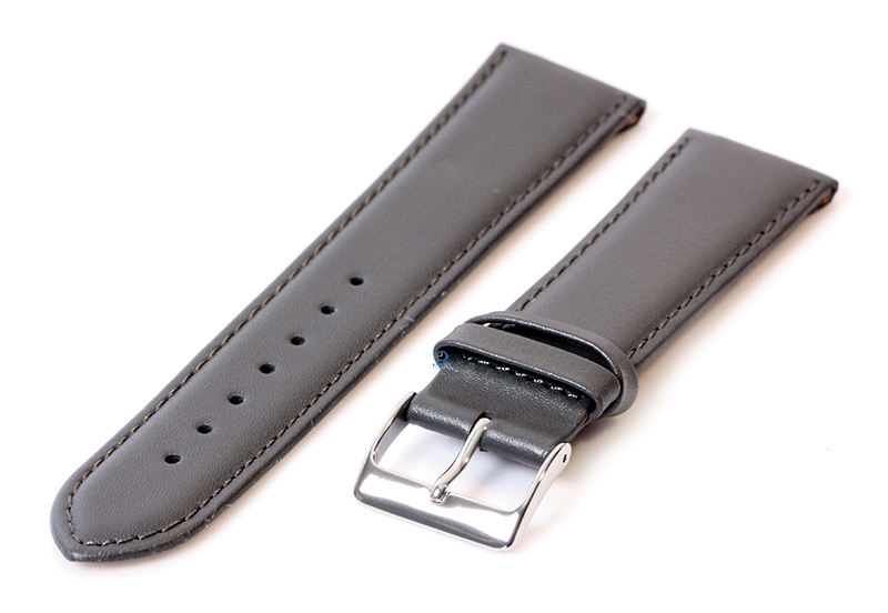 Open-end clip watch strap 20mm - leather grey