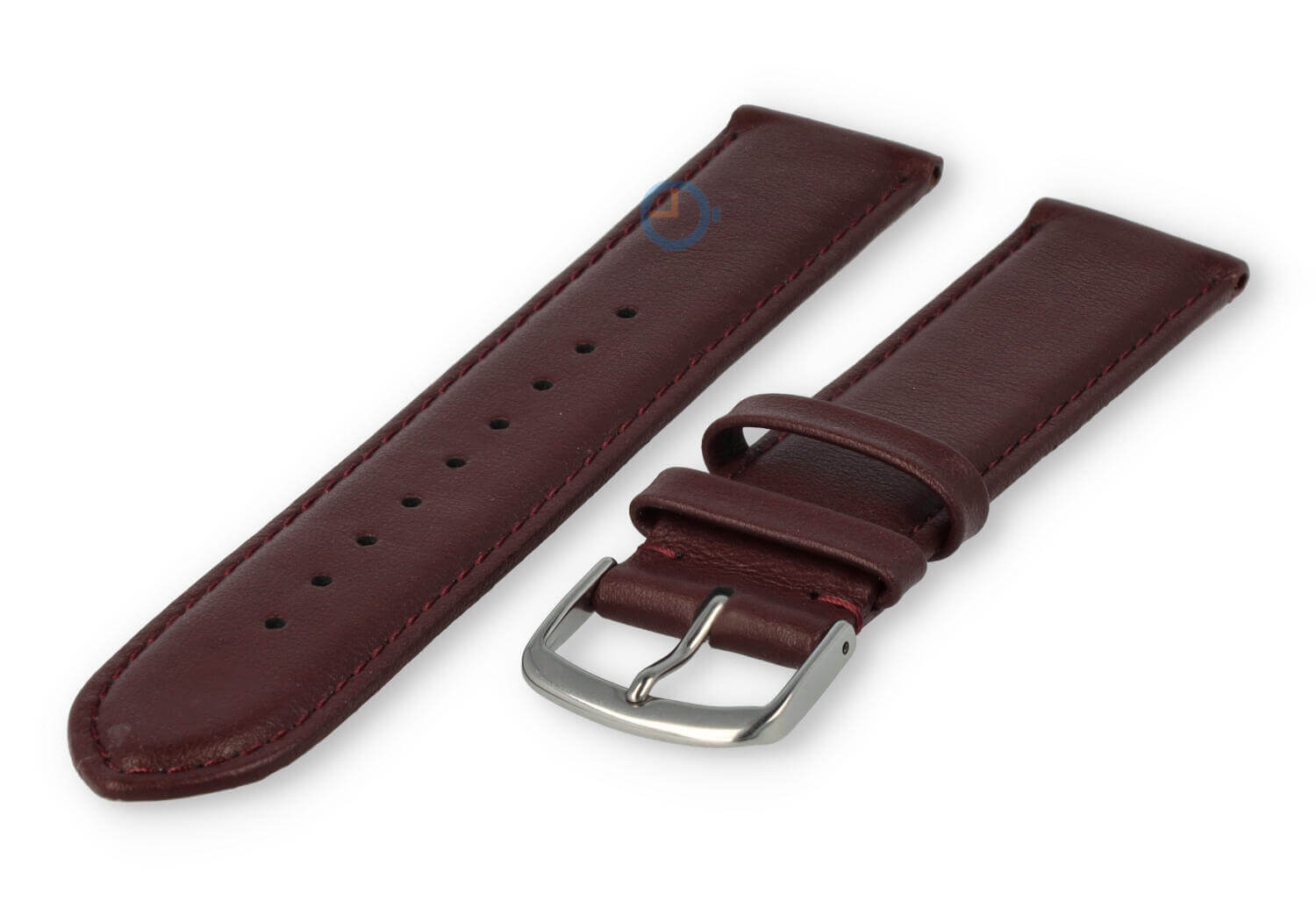20mm watch strap smooth leather - bordeaux