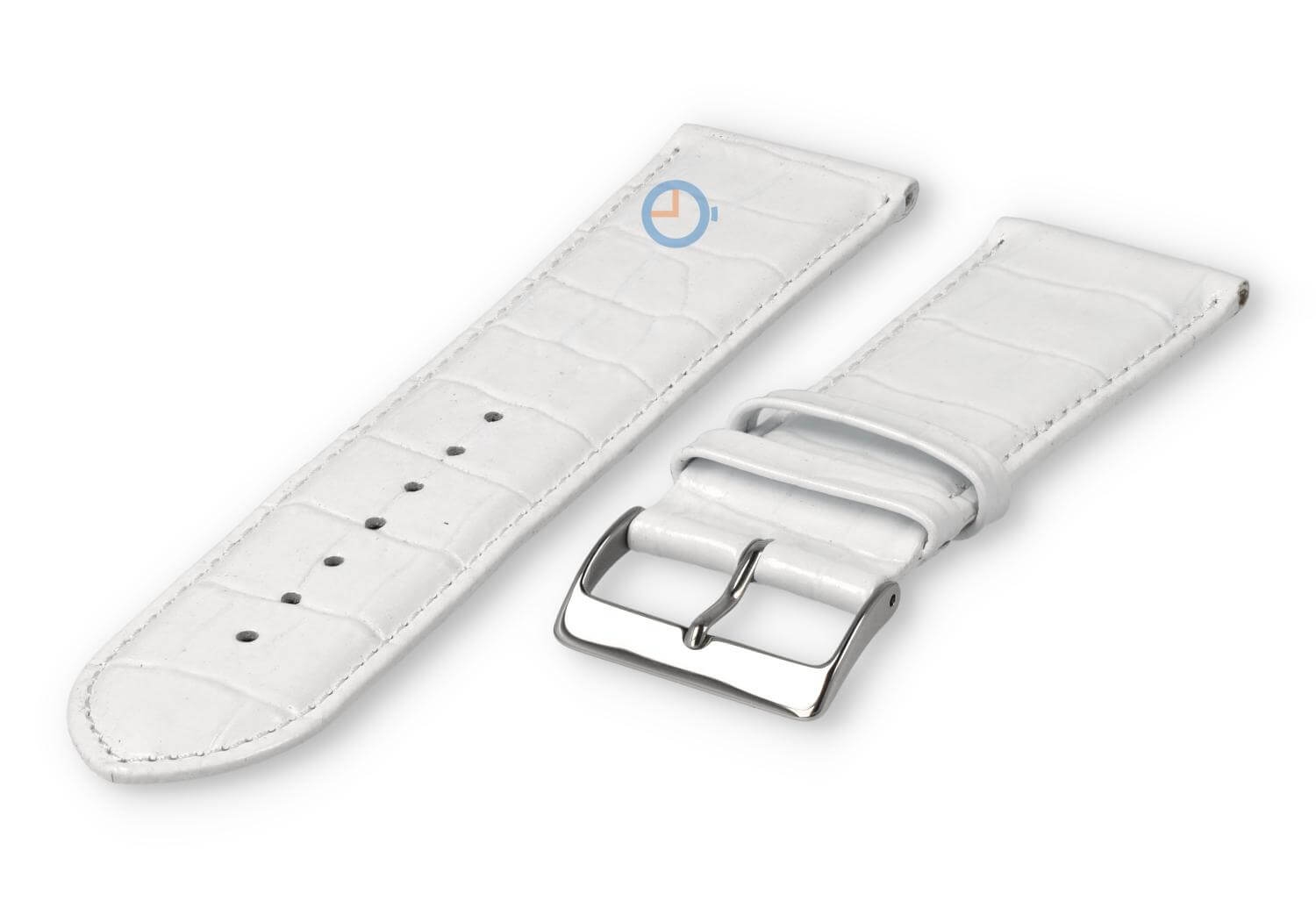 Basic croco watch strap - 24mm - white