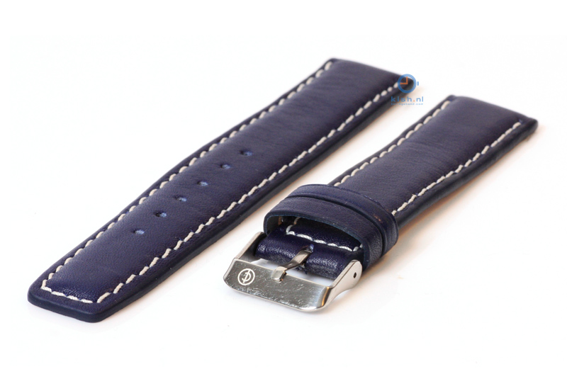 Watchstrap 18mm dark blue leather