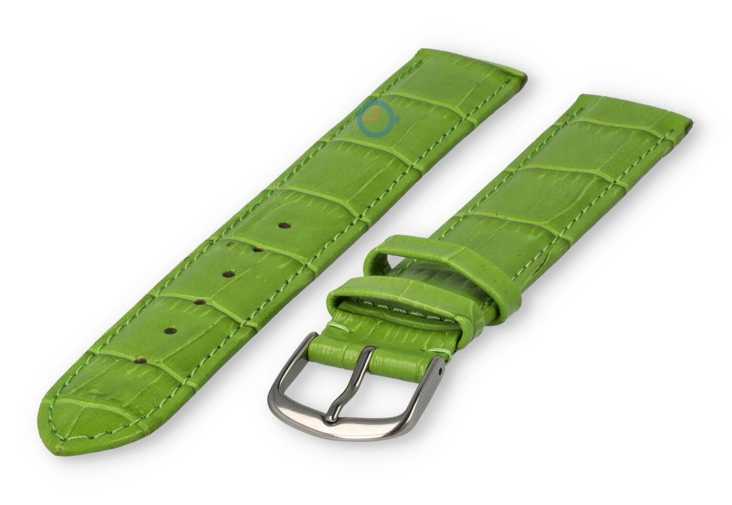 Extra-long crocoleather strap - 18mm - grass green
