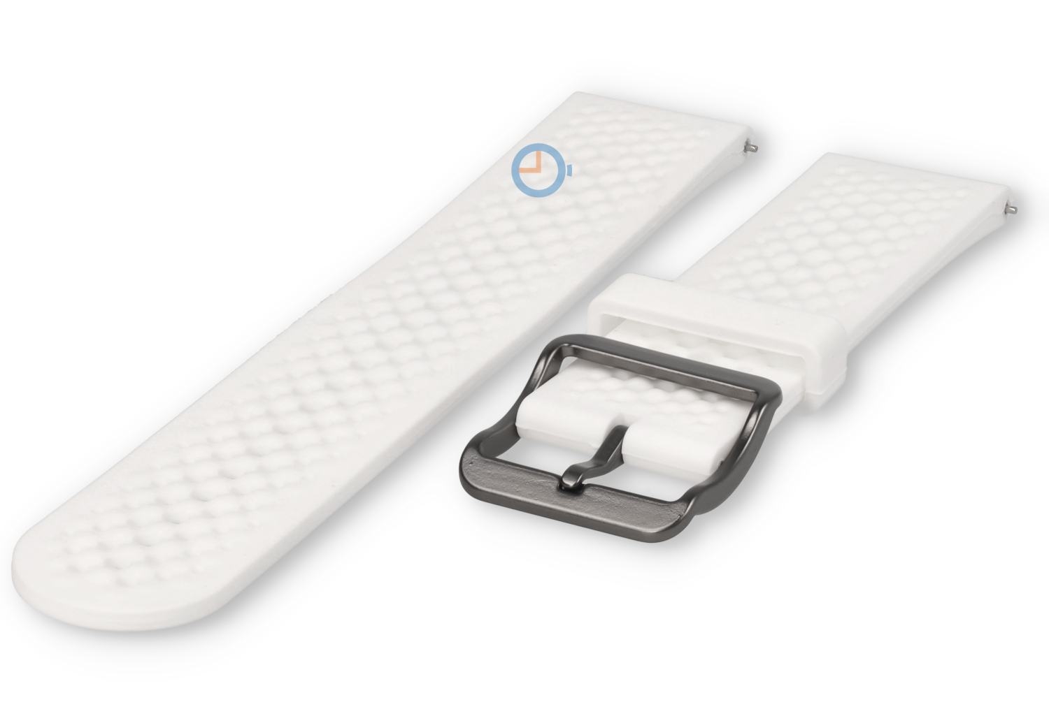 Breathable silicone strap - 22mm white - perforated