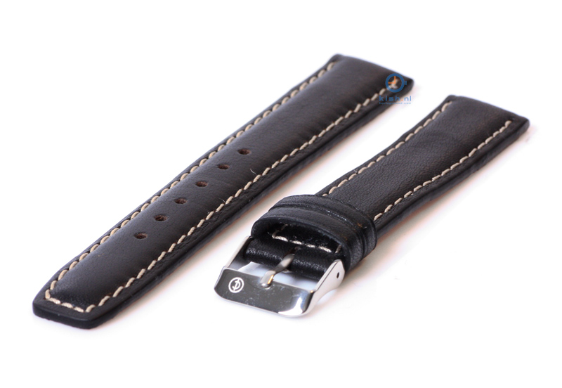 Watchstrap 20mm black leather