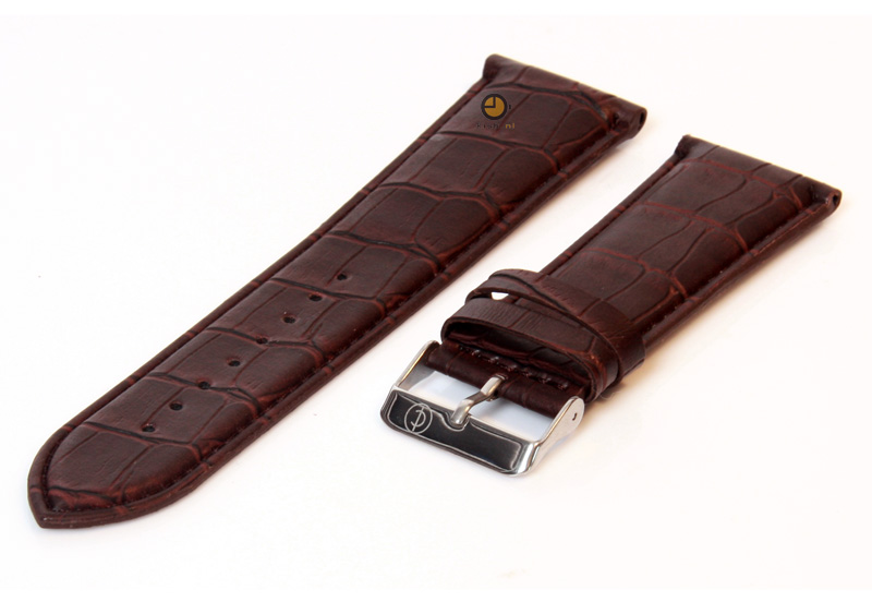 Watchstrap leather darkbrown 28mm