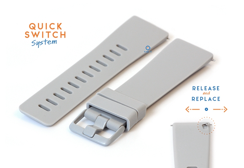 Watchstrap 23mm silione grey