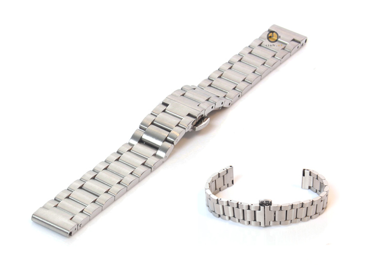 Watchstrap 16mm stainless steel matt silver