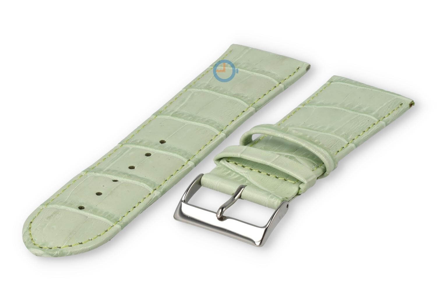 Basic croco watch strap - 24mm - pastel green