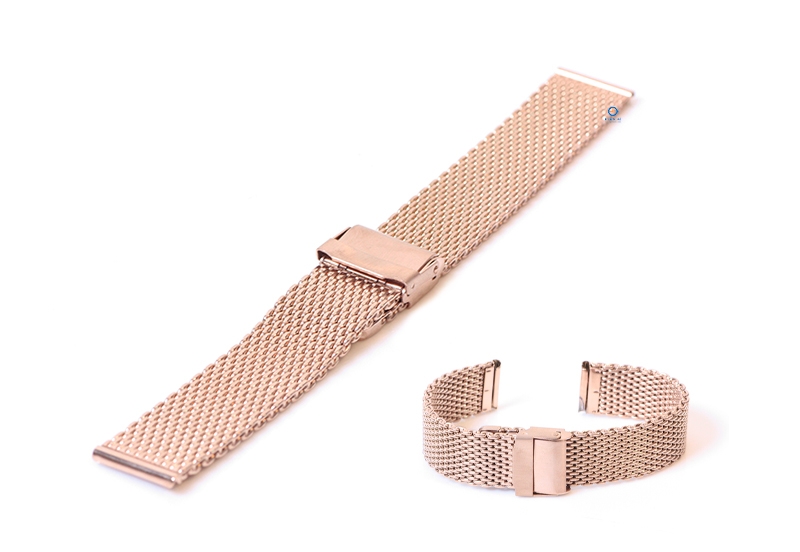 Mesh watchstrap 20mm rosegold (rough)