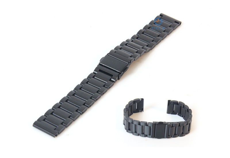 Watchstrap 18mm stainless steel matt black
