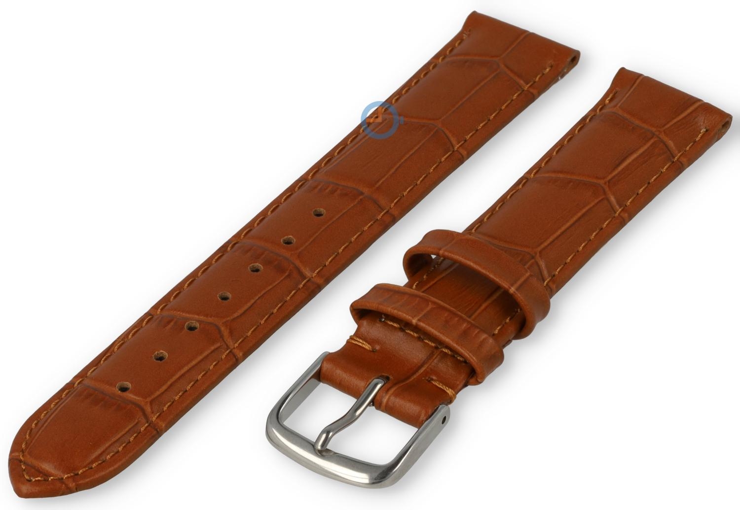 13mm - cognacbrown - odd-sized leather strap with croco
