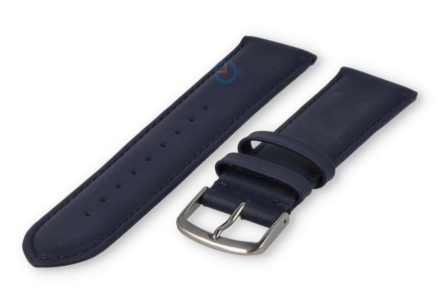 Odd-size leather watch strap - 23mm - navy blue