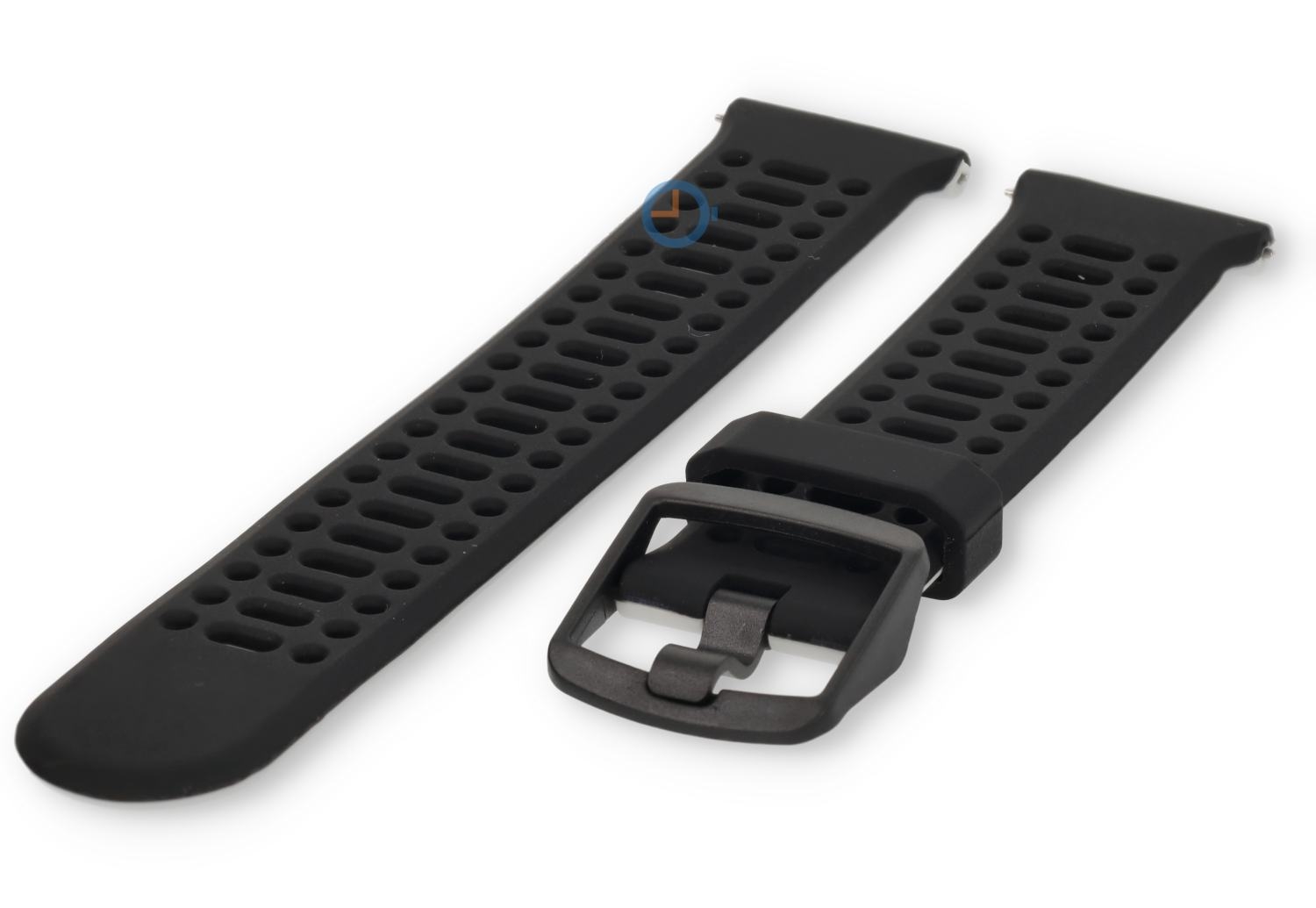 22mm siliconen bandje - ademend design - zwart/wit