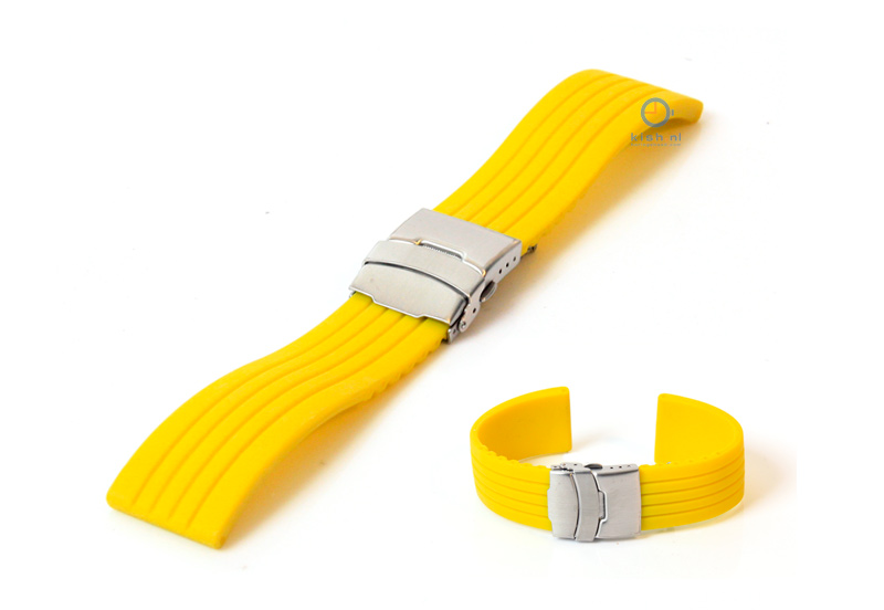 Watchstrap 24mm rubber yellow