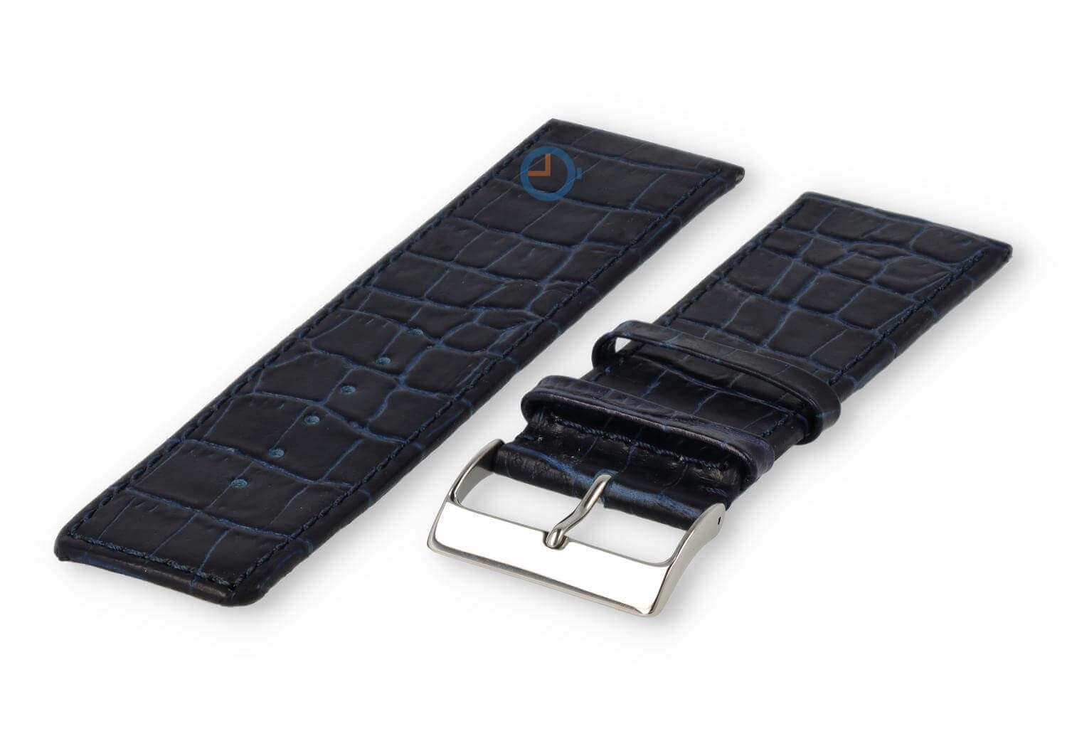 Deluxe croco watch strap - 30mm - dark blue