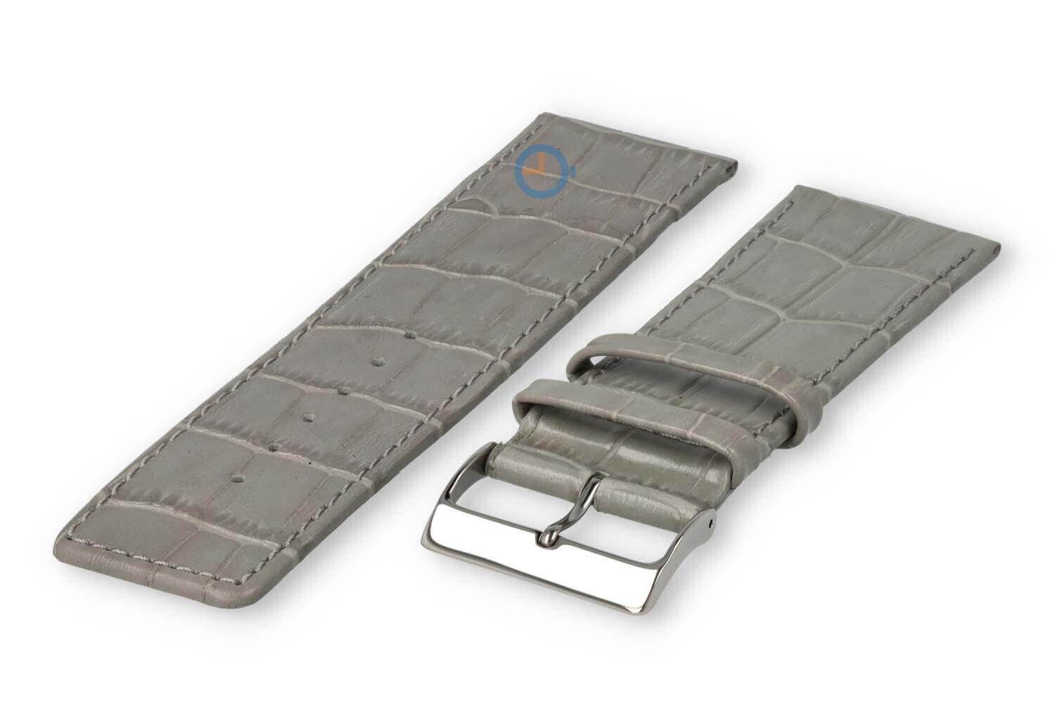 Deluxe croco watch strap - 30mm - lightgrey