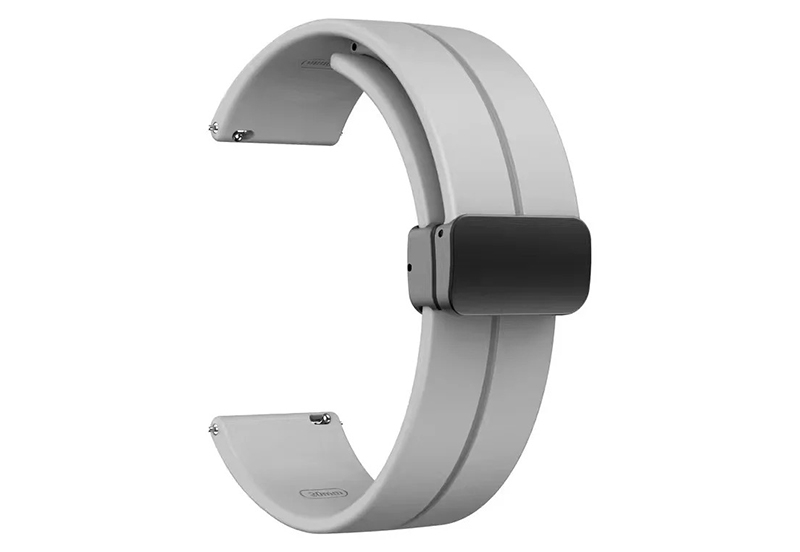 Durable silicone strap 18mm - light grey