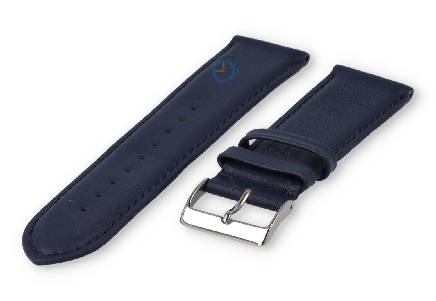 24mm watch strap smooth leather - dark blue