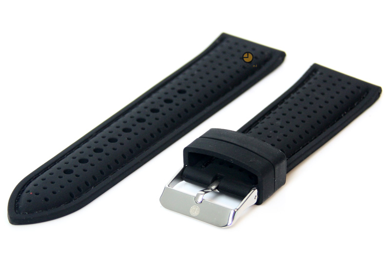 Watchstrap 22mm black silicone