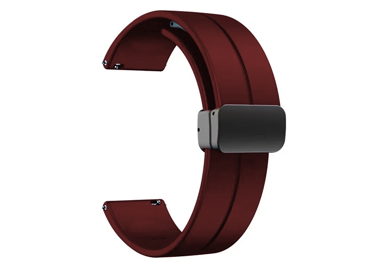 Durable silicone strap 18mm - Burgundy