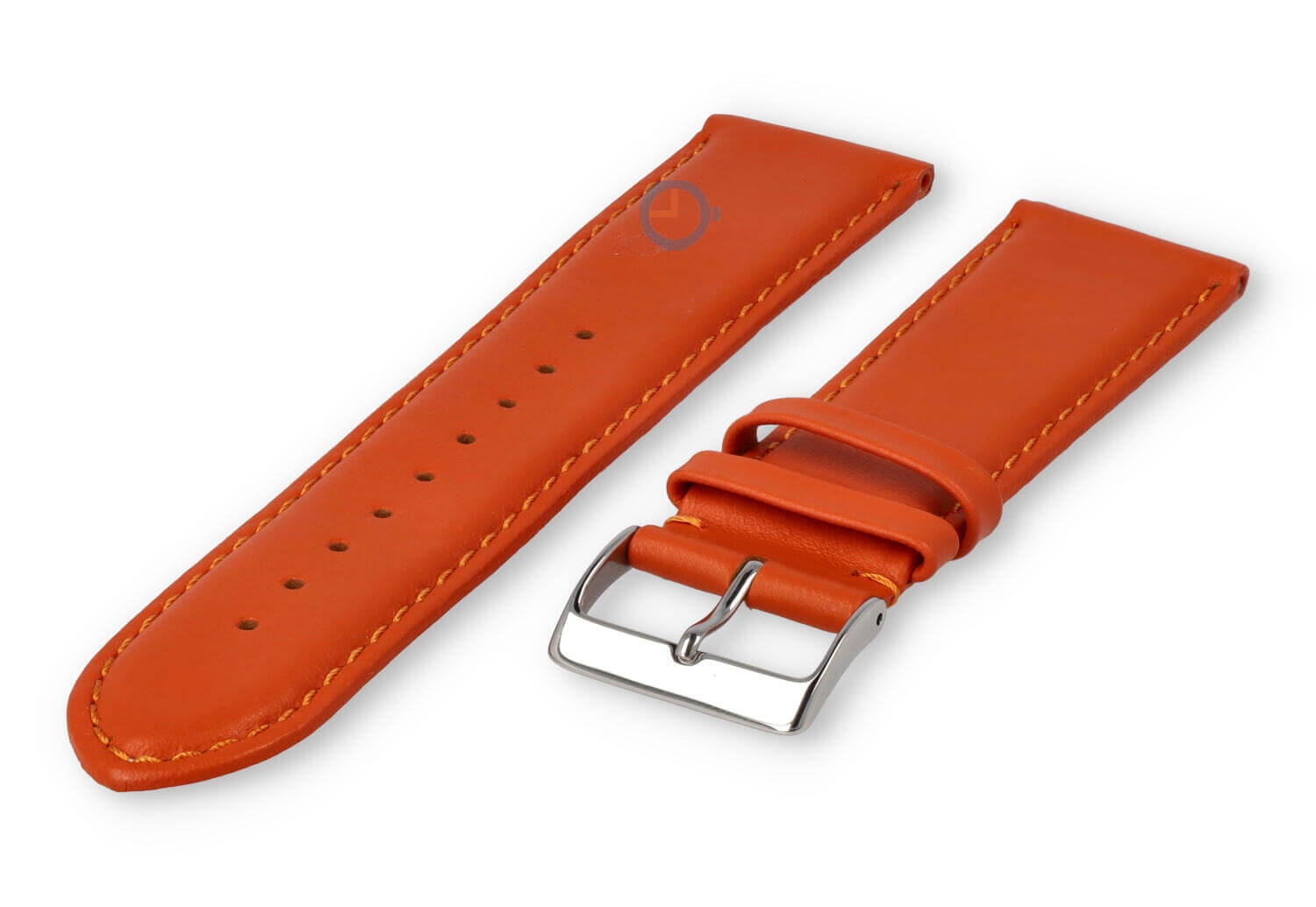 22mm watch strap smooth leather - orange