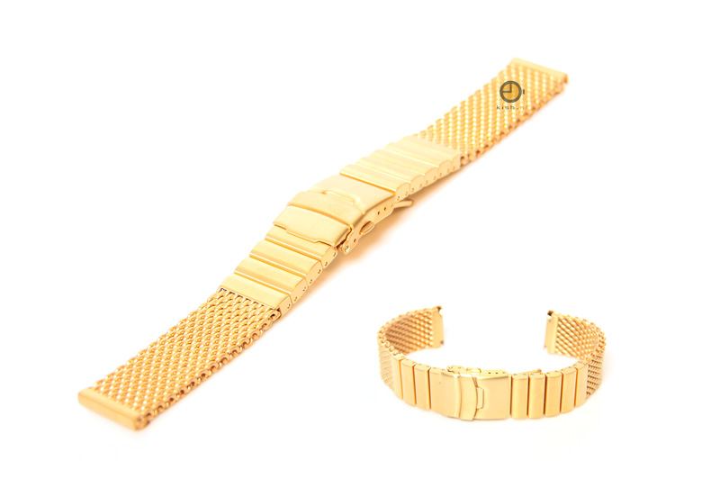 Watchstrap 24mm milanees matt gold
