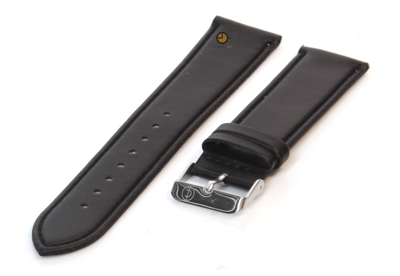 Watchstrap 22mm black leather